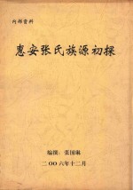 惠安张氏族源初探