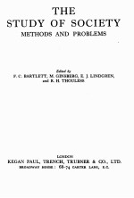 THE STUDY OF SOCIETY METHODS AND PROBLEMS