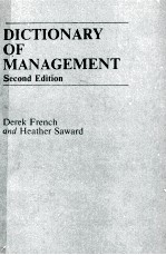 DICTIONARY OF MANAGEMENT SECOND EDITION