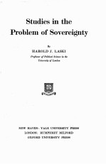 STUDIES IN THE PROBLEM OF SOVEREIGNTY