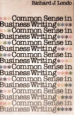 COMMON SENSE IN BUSINESS WRITING