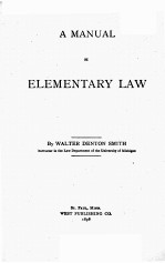 A MANUAL OF ELEMENTARY LAW