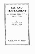 SEX AND TEMPERAMENT IN THREE PRIMITIVE SOCIETIES