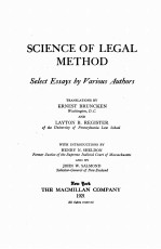 SCIENCE OF LEGAL METHOD