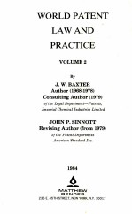 WORLD PATENT LAW AND PRACTICE VOLUME 2