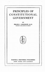 PRINCIPLES OF CONSTITUTIONAL GOVERNMENT