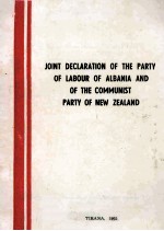 Joint Declaration of the party of labour of albania and of the communist party of new zealand