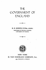 THE GOVERNMENT OF ENGLAND