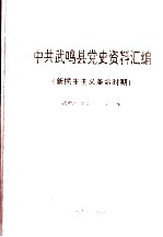 中共武鸣县党史资料汇编  新民主主义革命时期