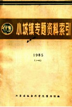 小城镇专题资料索引  1985  1-6