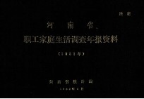 河南省职工家庭生活调查年报资料  1981