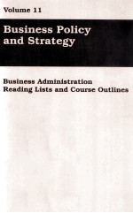 VOLUME 11 BUSINESS POLICY AND STRATEGY