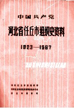 中国共产党河北省任丘市组织史资料  1923-1987