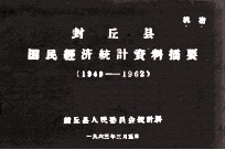 封丘县国民经济统计资料  1949-1962