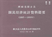 河南省新乡县国民经济统计资料提要  1957-1966