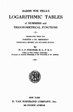 BARON VON VEGA’S LOGARITHMIC TABLES