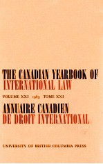 THE CANADIAN REARBOOK OF INTERNATIONAL LAW  VOLUNME XXI 1983 TOME XXIV  ANNUAIRE CANADIEN DE DROIT I