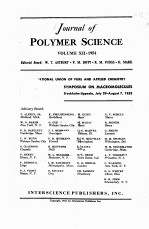 INTERNATIONAL HIGH-POLYMER CONFERENCE JOURNAL OF POLYMER SCIENCE VOLUME XII