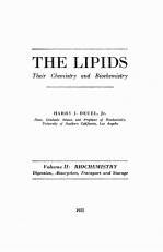 THE LIPIDS THEIR CHEMISTRY AND BIOCHEMISTRY VOLUME II： BIOCHEMISTRY