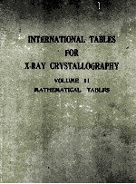 INTERNATIONAL TABLES FOR X-RAY CRYSTALLOGRAPHY VOLUME II MATHEMATICAL TABLES