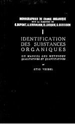 IDENTIFICATION DES SUBSTANCES ORGANIQUES