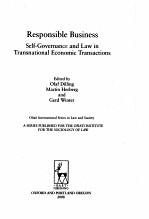 RESPONSIBLE BUSINESS SELF-GOVERNANCE AND LAW IN TRANSNATIONAL ECONOMIC TRANSACTIONS