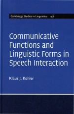 Communicative functions and linguistic forms in speech interaction