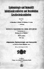 WEYL’S HANDBUCH DER HYGIENE ZWEITE AUFLAGE BAND 8