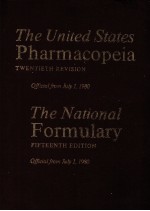 THE UNITED STATES PHARMACOPEIA TWENTIETH REVISION OFFICIAL FROM JANUARY 1