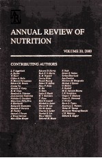 ANNUAL REVIEW OF NUTRITION  VOLUME 20