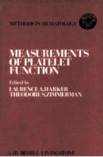 Measurements of platelet function.