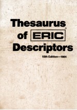 Thesaurus of ERIC Descriptors 10th Edition-1984