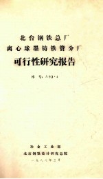 北京钢铁设计研究总院  北台钢铁总厂离心球墨铸铁管分厂可行性研究报告