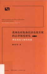 我国农村集体经济有效实现的法律制度研究  3卷  理论奠基与制度构建