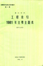 英汉对照  工程索引1981年主要主题表  附中文索引