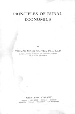 PRINCIPLES OF RURAL ECONOMICS