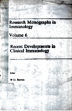 RESEARCH MONOGRAPHS IN IMMUNOLOGY VOLUME 6  RECENT DEVELOPMENTS IN CLINICAL IMMUNOLOGY