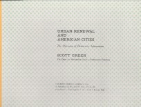 URBAN RENEWAL AND AMERICAN CITIES