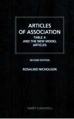 ARTICLES OF ASSOCIATION  TABLE A AND THE NEW MODEL ARTICLES  SECOND EDITION