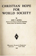 CHRISTIAN HOPE FOR WORLD SOCIETY