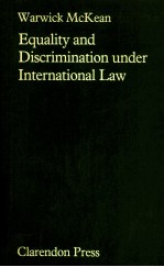 EQUALITY AND DISCRIMATION UNDER INTERNATIOAL LAW