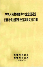 中华人民共和国中小企业促进法长春市促进民营经济发展文件汇编