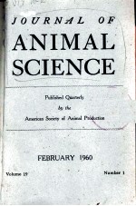 JOURNAL OF ANIMAL SCIENCE Volume 19