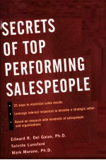 SECRET OF TOP-PERFORMING SALESPEOPLE:SELLING WITH CUSTOMER FOCUS