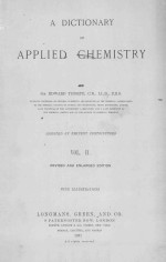 A DICTIONARY OF APPLIED CHEMISTRY VOL.Ⅱ