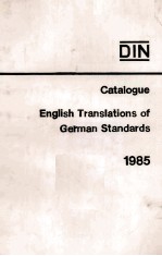 Catalogue English Translations of German Standards 1985 21st edition