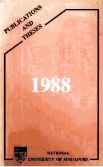 PUBLICATIONS AND THESES 1988