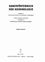 HANDWORTERBUCH DER KRIMINOLOGIE  ERGANZUNGSBAND