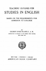 TEACHERS’ OUTLINES FOR STUDIES IN ENGLISH