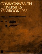 COMMONWEALTH UNIVERSITIES YEARBOOK 1988  VOLUME 4